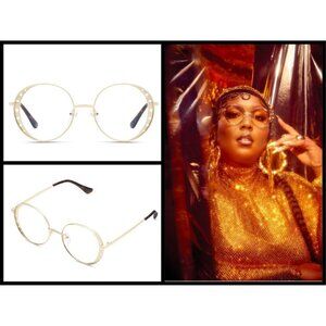 💕QUAY💕 Seeing Stars Sunglasses Gold/Clear Blue Light NWT Gradient Round UV